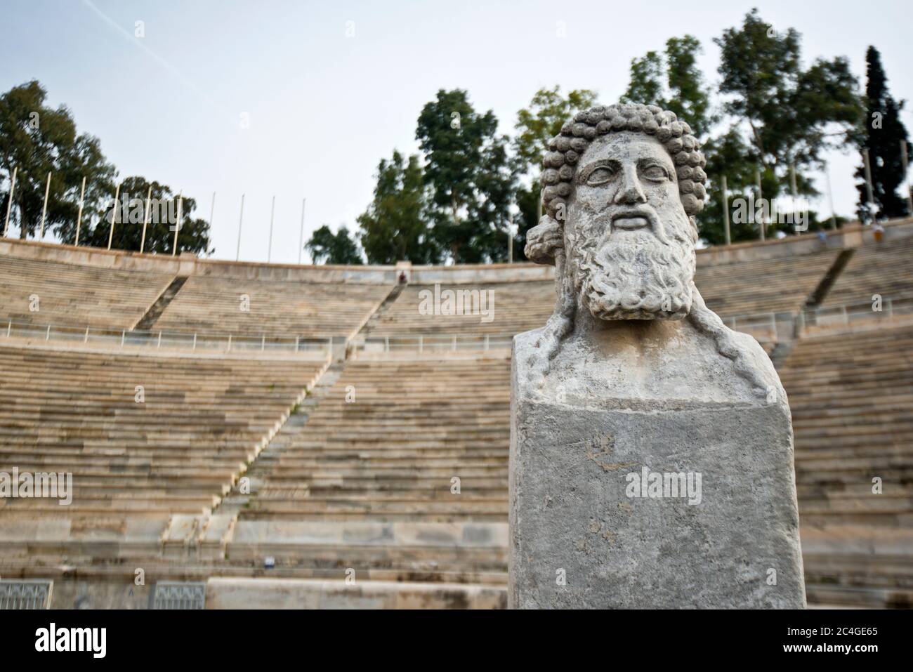Stade olympique panathénaïque : sculpture herm. Athènes, Grèce Banque D'Images