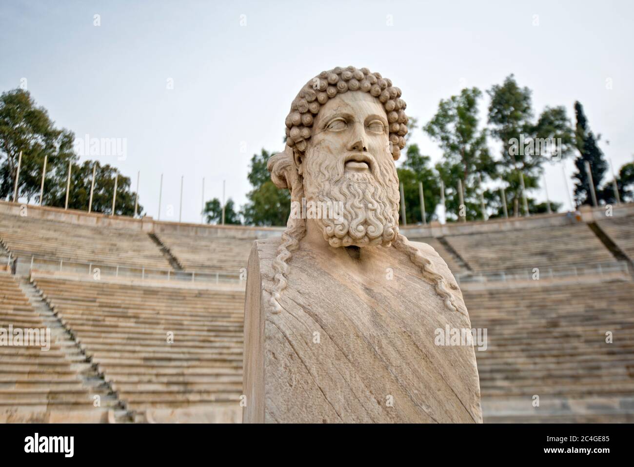Stade olympique panathénaïque : sculpture herm. Athènes, Grèce Banque D'Images