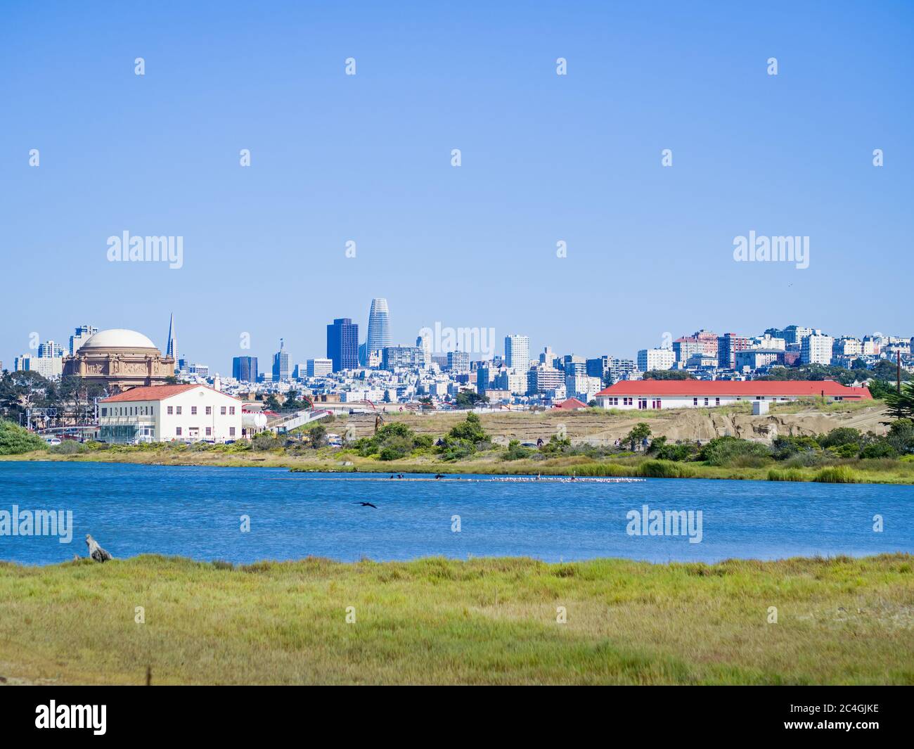 San Francisco, Californie, quartier de Marina District, plage et port Banque D'Images