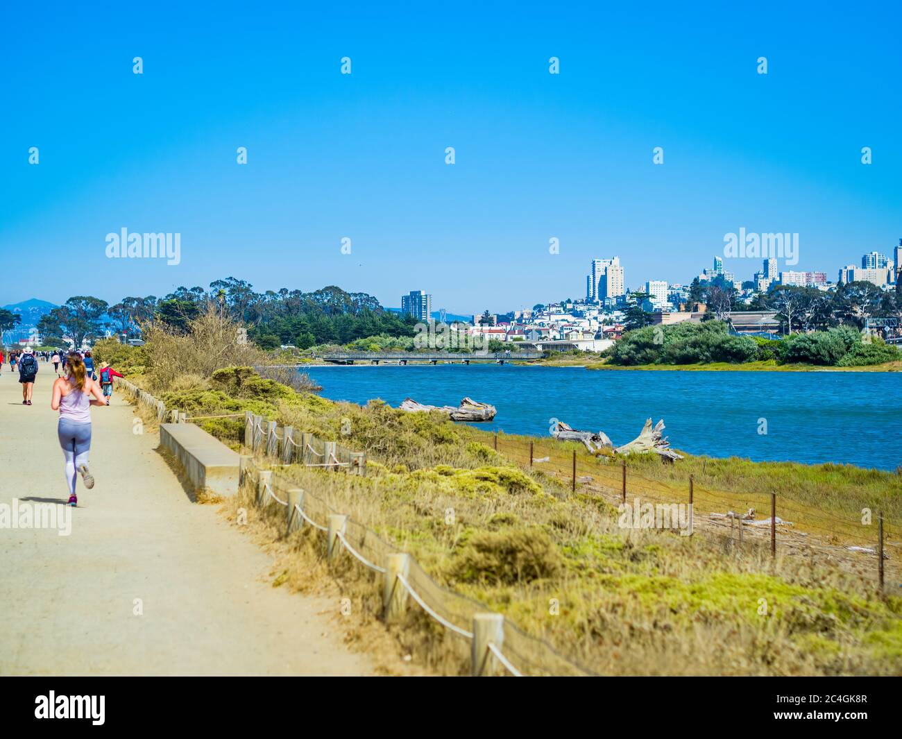 San Francisco, Californie, quartier de Marina District, plage et port Banque D'Images
