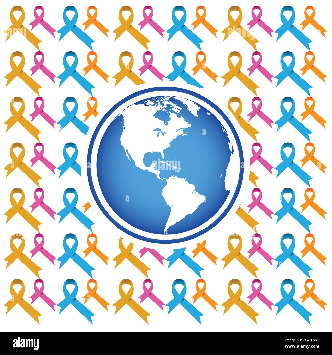 Concept général de ruban de sensibilisation au cancer, solidarité, illustration vectorielle Illustration de Vecteur