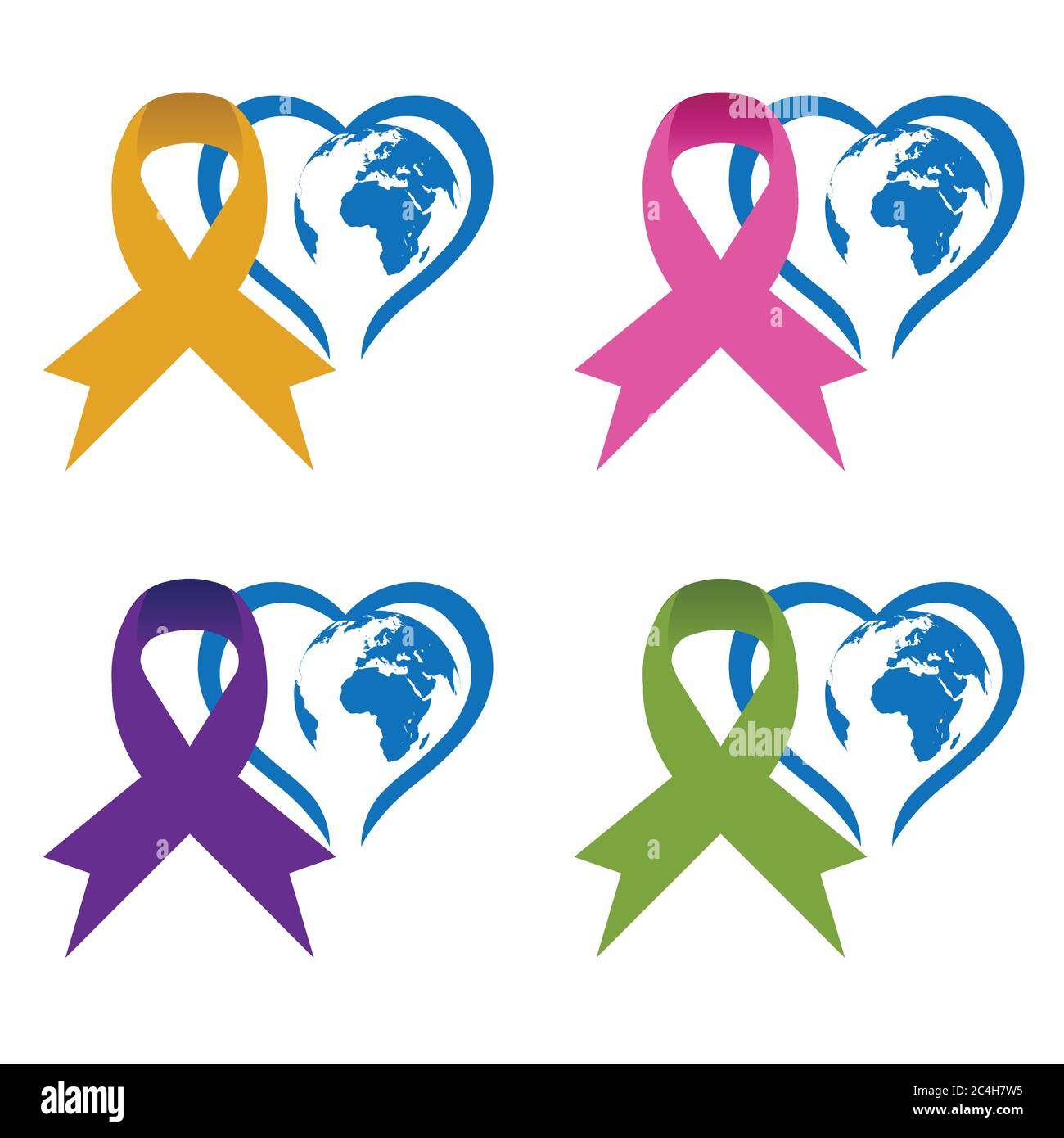 Concept général de ruban de sensibilisation au cancer, solidarité, illustration vectorielle Illustration de Vecteur
