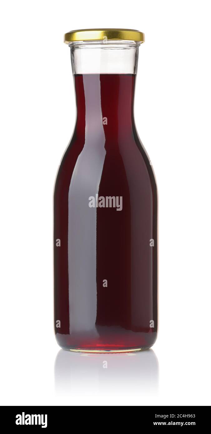 Carafe de vin rouge isolée sur blanc Banque D'Images