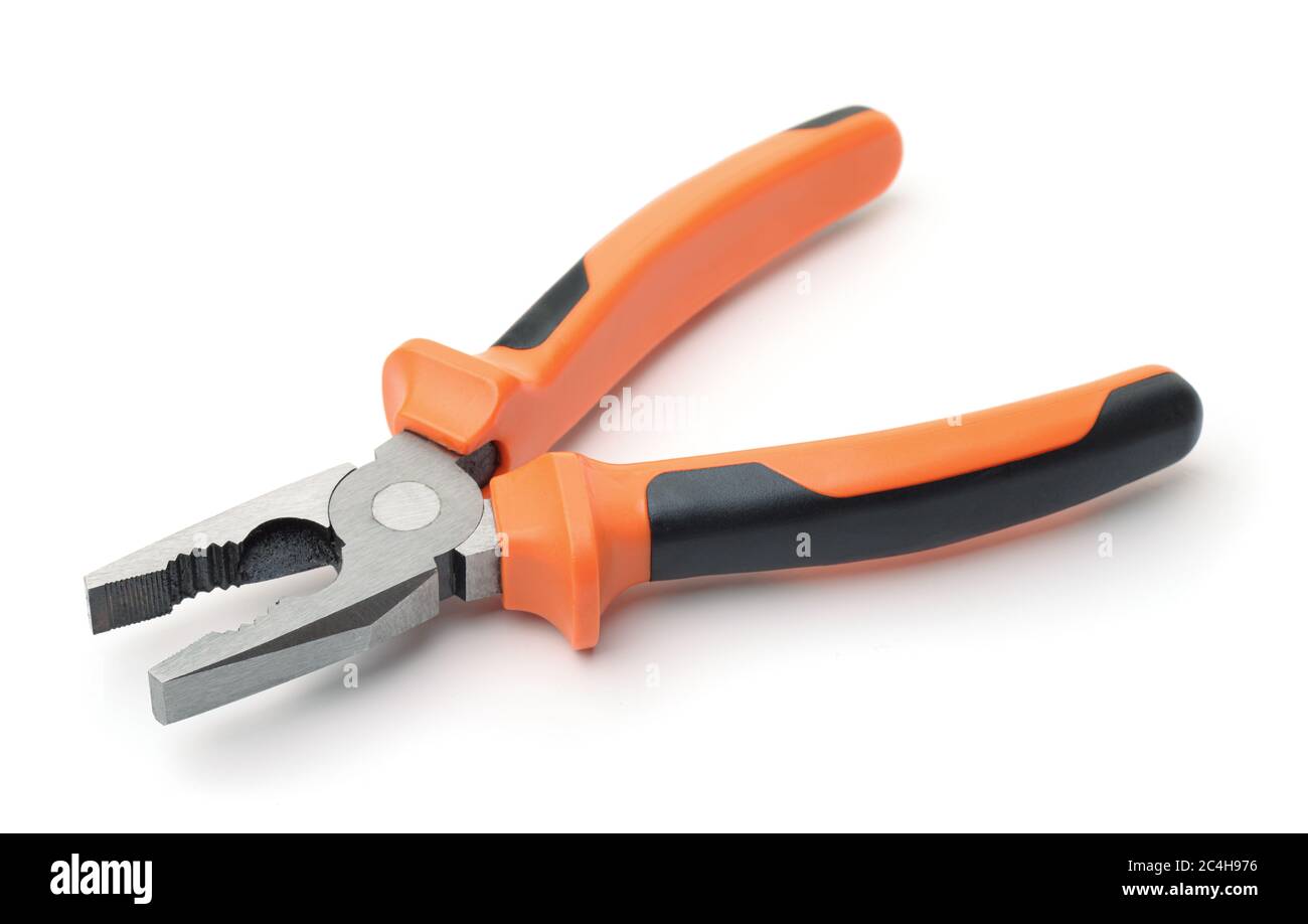Pince universelle isolée sur blanc Banque D'Images