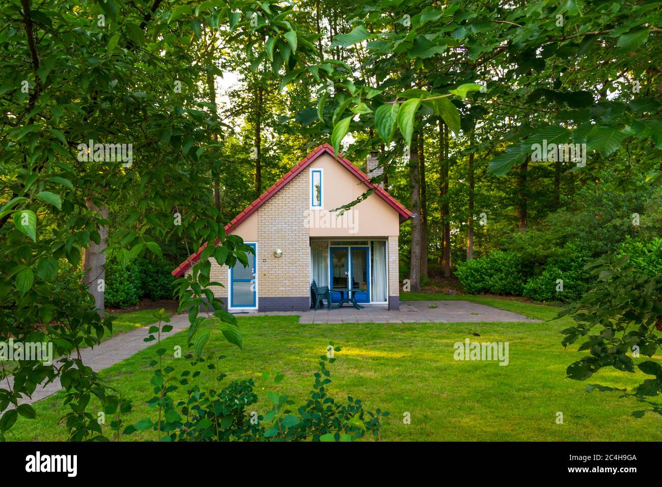 Petite maison de vacances au parc de loisirs aux pays-Bas Banque D'Images