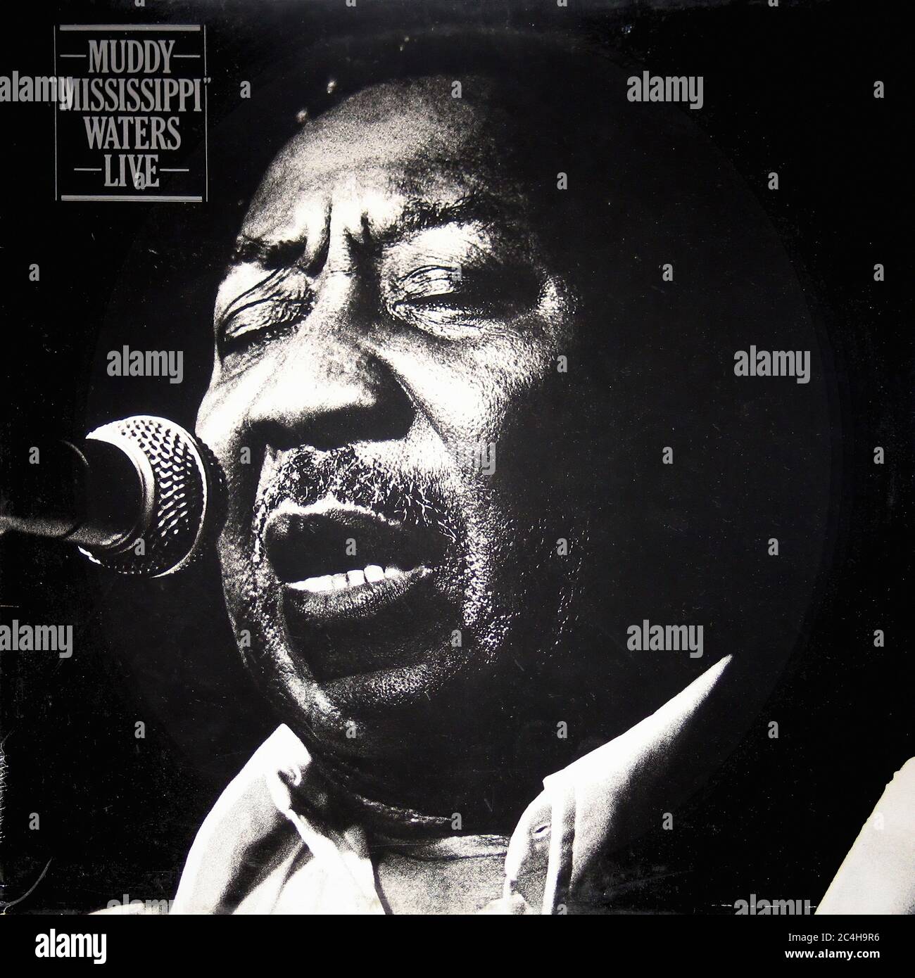 Muddy Waters Muddy 'ississippi' Waters Live 12'' Vinyl LP - Vintage Record Cover Banque D'Images