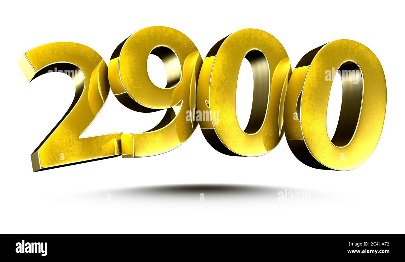 Illustration 3d Numeros 2900 Or Isolee Sur Fond Blanc Avec Masque Photo Stock Alamy
