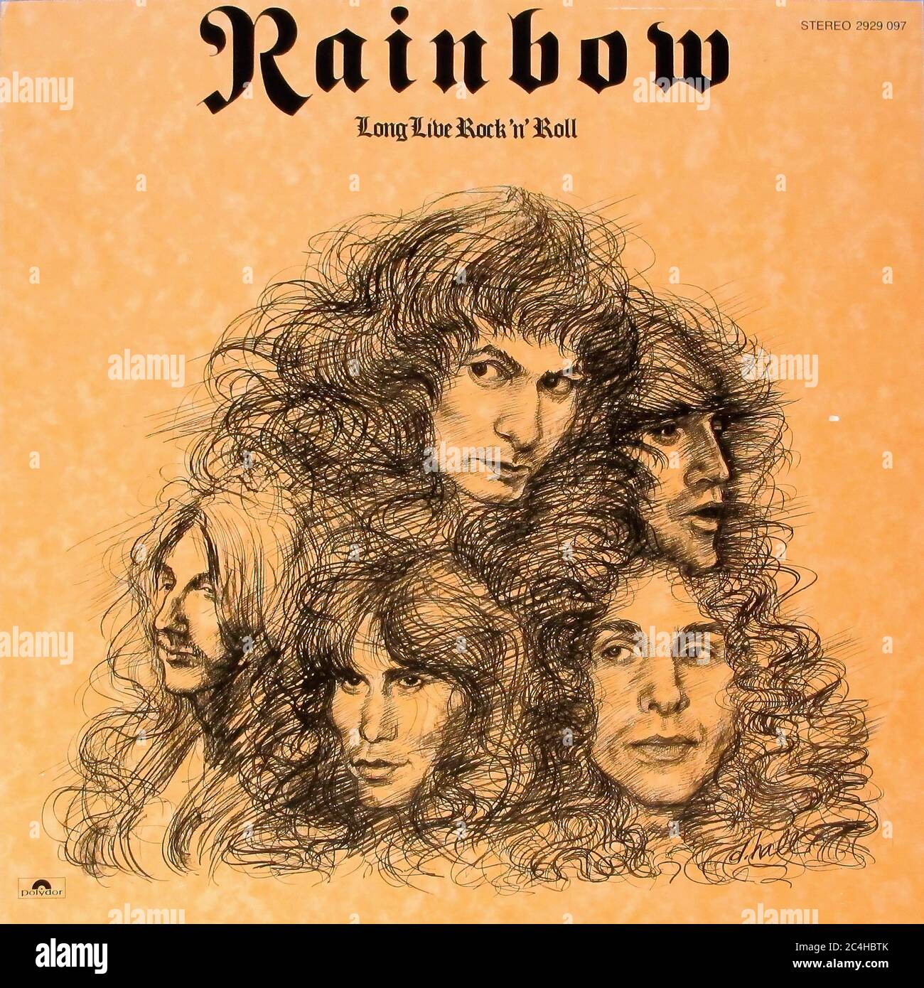 Rainbow long Live Rock and Roll 12'' LP Vinyl - couverture Vintage Record Banque D'Images