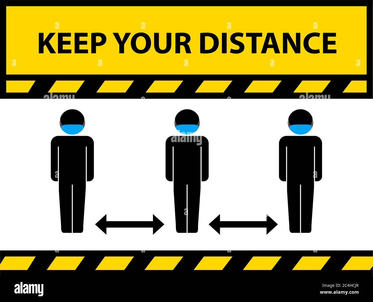 Gardez une distance de sécurité Illustration de Vecteur