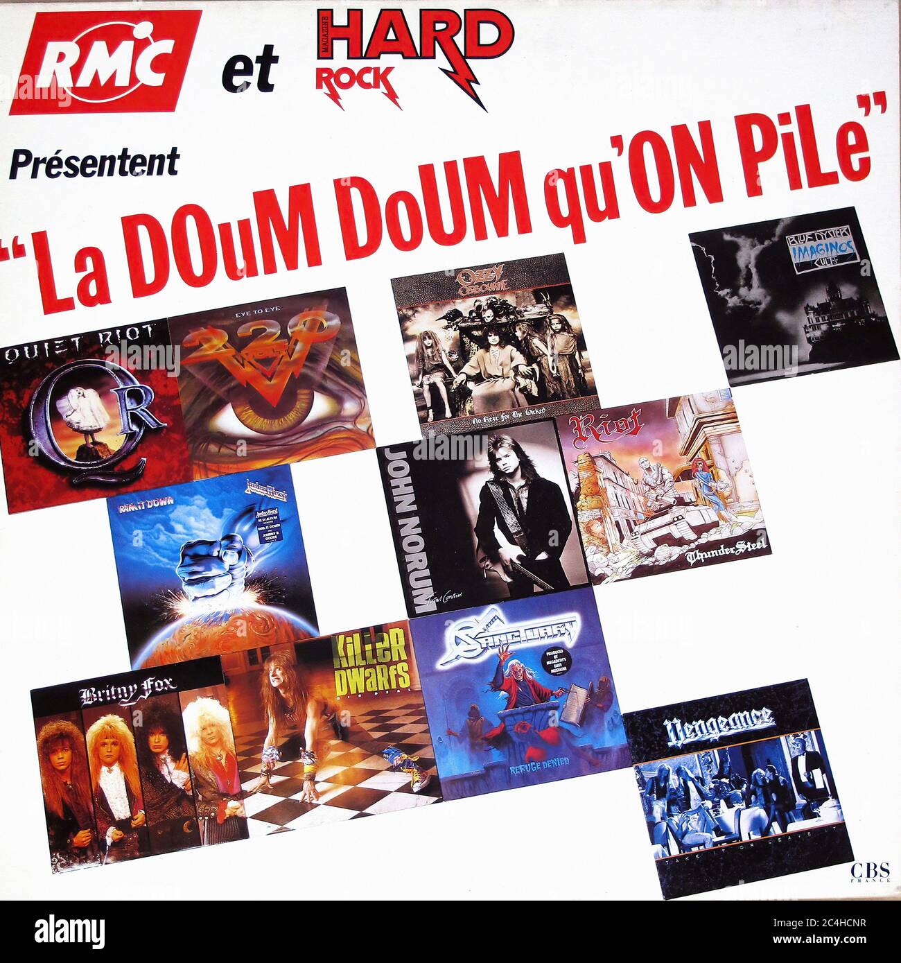 La Dim Doum Qu'un pile échantillon LP RMC et Hard Rock Presentent 12'' LP vinyle - Vintage Cover Banque D'Images