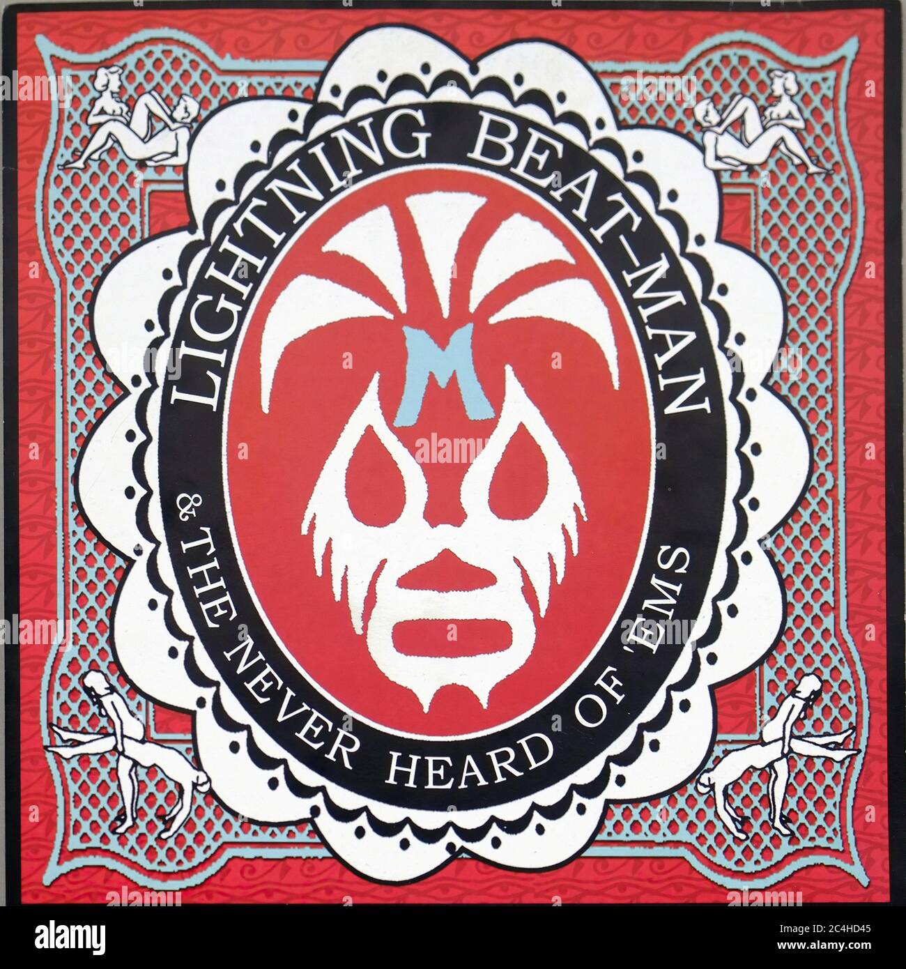 Lightning Beat-Man et le jamais entendu de EMS Appartement Wrestling Rock N Roll 12'' LP Vinyl - 02 Vintage Cover Banque D'Images
