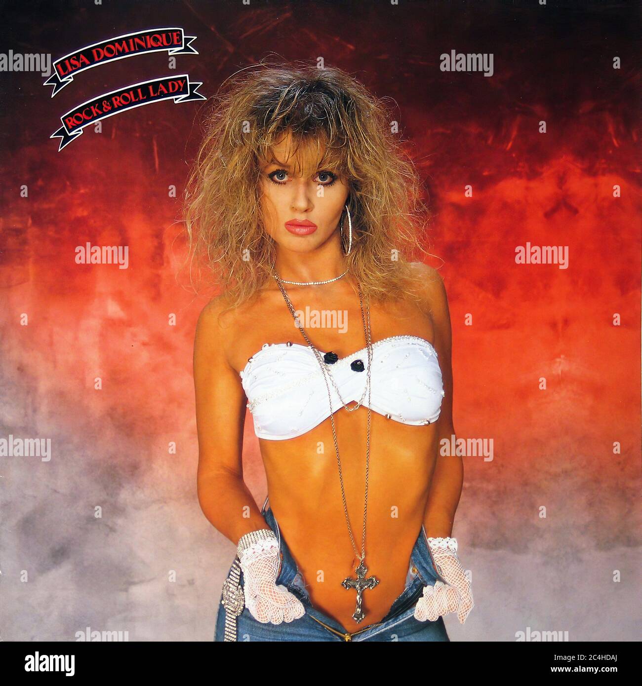 Lisa Dominique Rock 'n' Roll Lady 12'' vinyle LP - couverture Vintage Banque D'Images