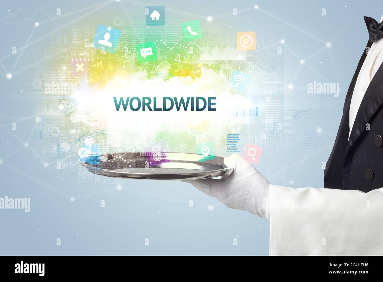 Serveur servant le concept de réseau social avec inscription DANS LE MONDE ENTIER Banque D'Images