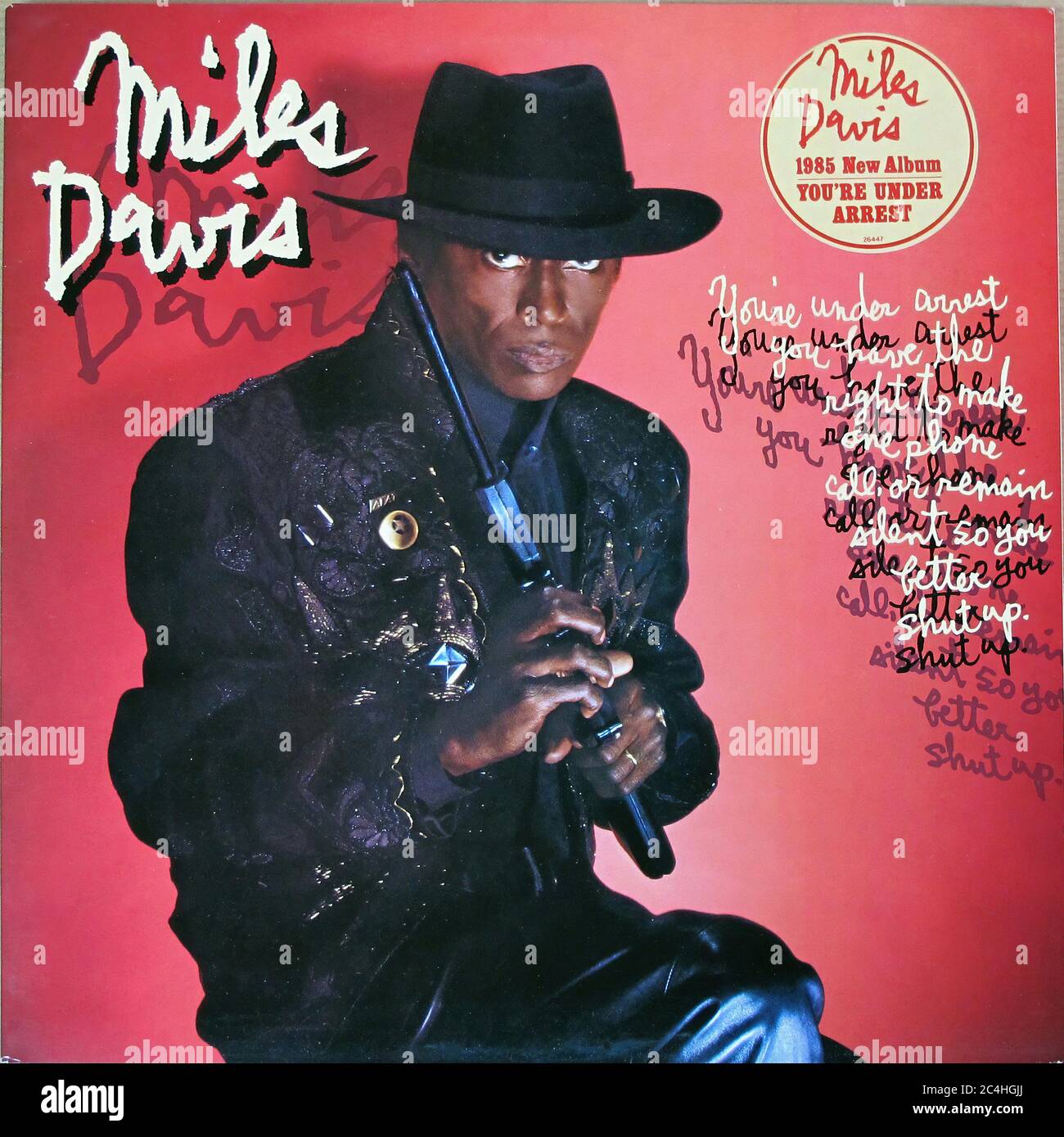 Miles Davis vous êtes sous l'arrestation 12'' LP Vinyl - Vintage Cover Banque D'Images