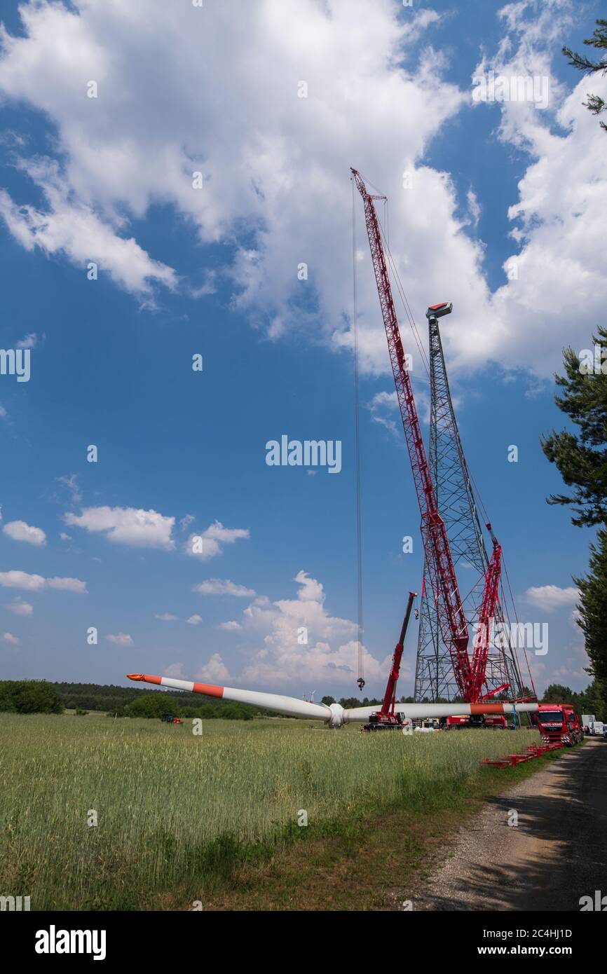 Site de construction d'une centrale éolienne Banque D'Images