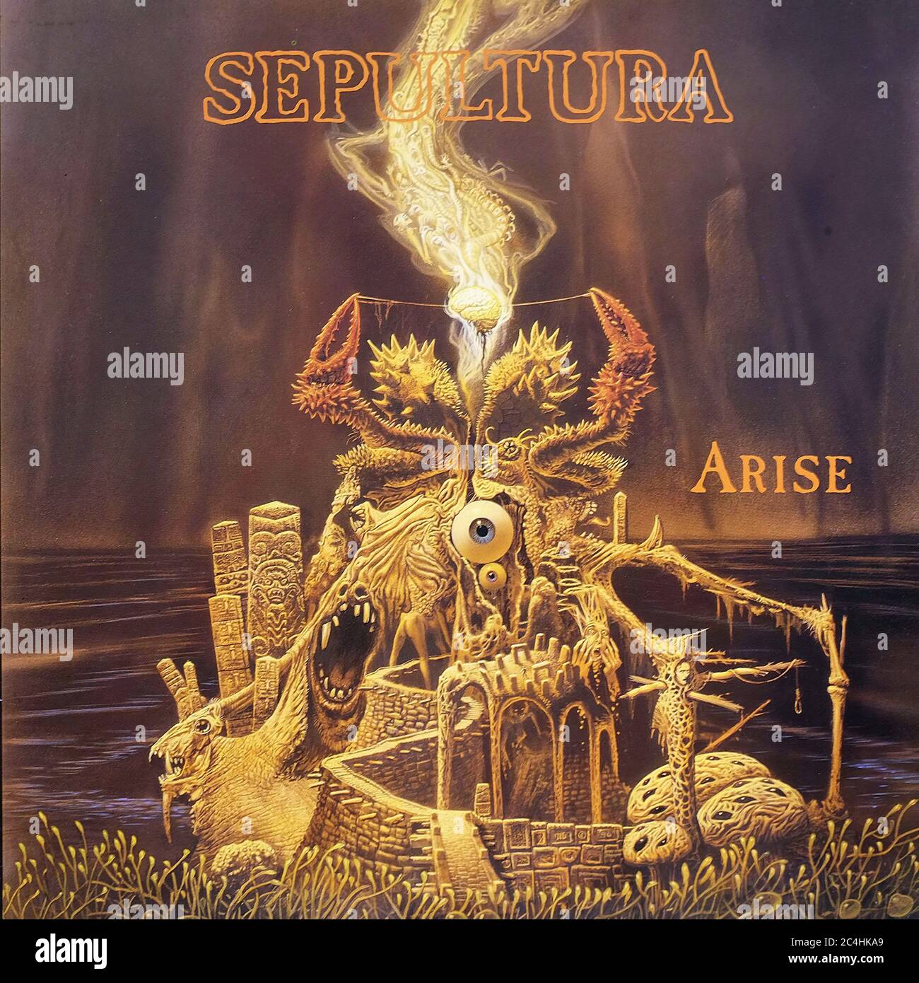 Sepultura Corre 12'' LP Album Vinyl - Vintage Record Cover Banque D'Images
