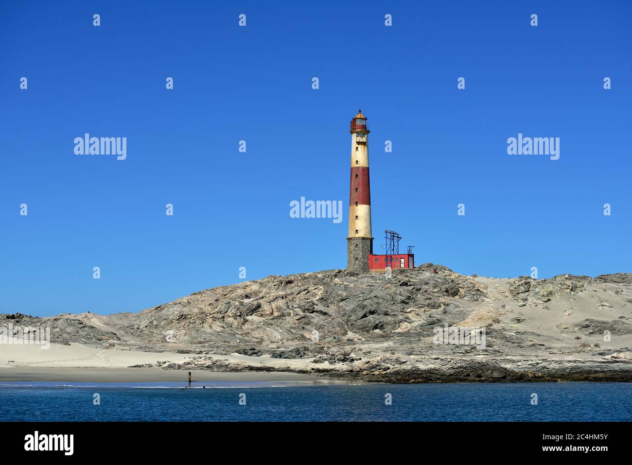 Phare dans le port de Luderitz, Namibie, Afrique Banque D'Images