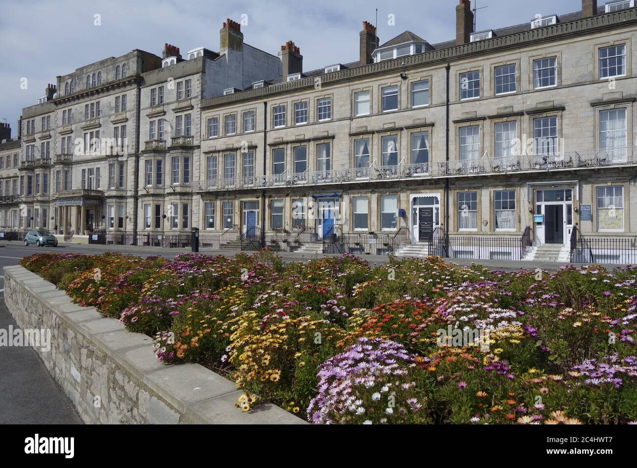 Maisons d'architecture géorgienne B and B promenade front de mer weymouth, dorset, angleterre, gb Banque D'Images