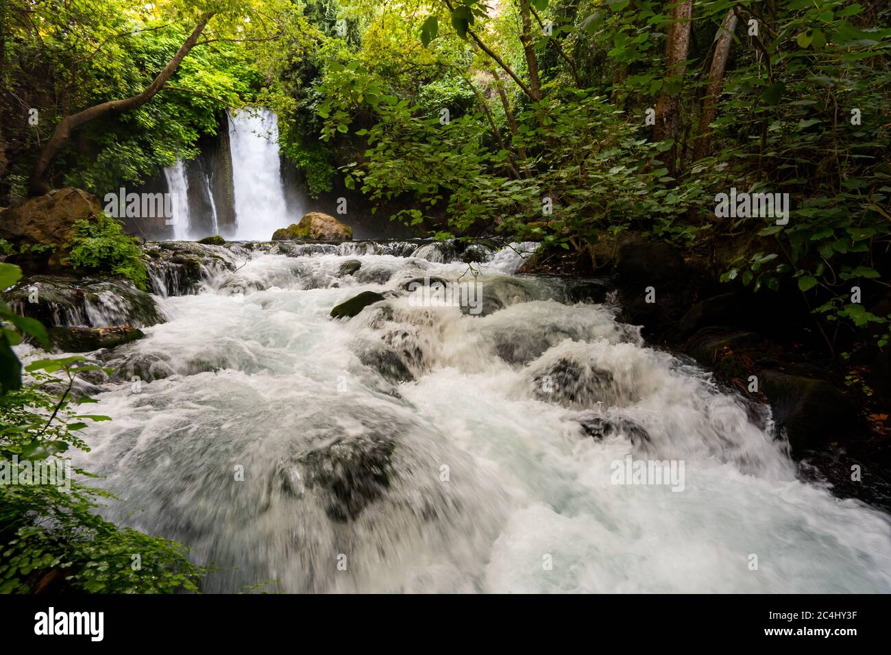 Hermon Stream - Banias Stream- ahal Hermon également connu sous le nom de Nahal Banias est une rivière dans le Golan Heights. C'est l'extrême est des trois principaux norther Banque D'Images