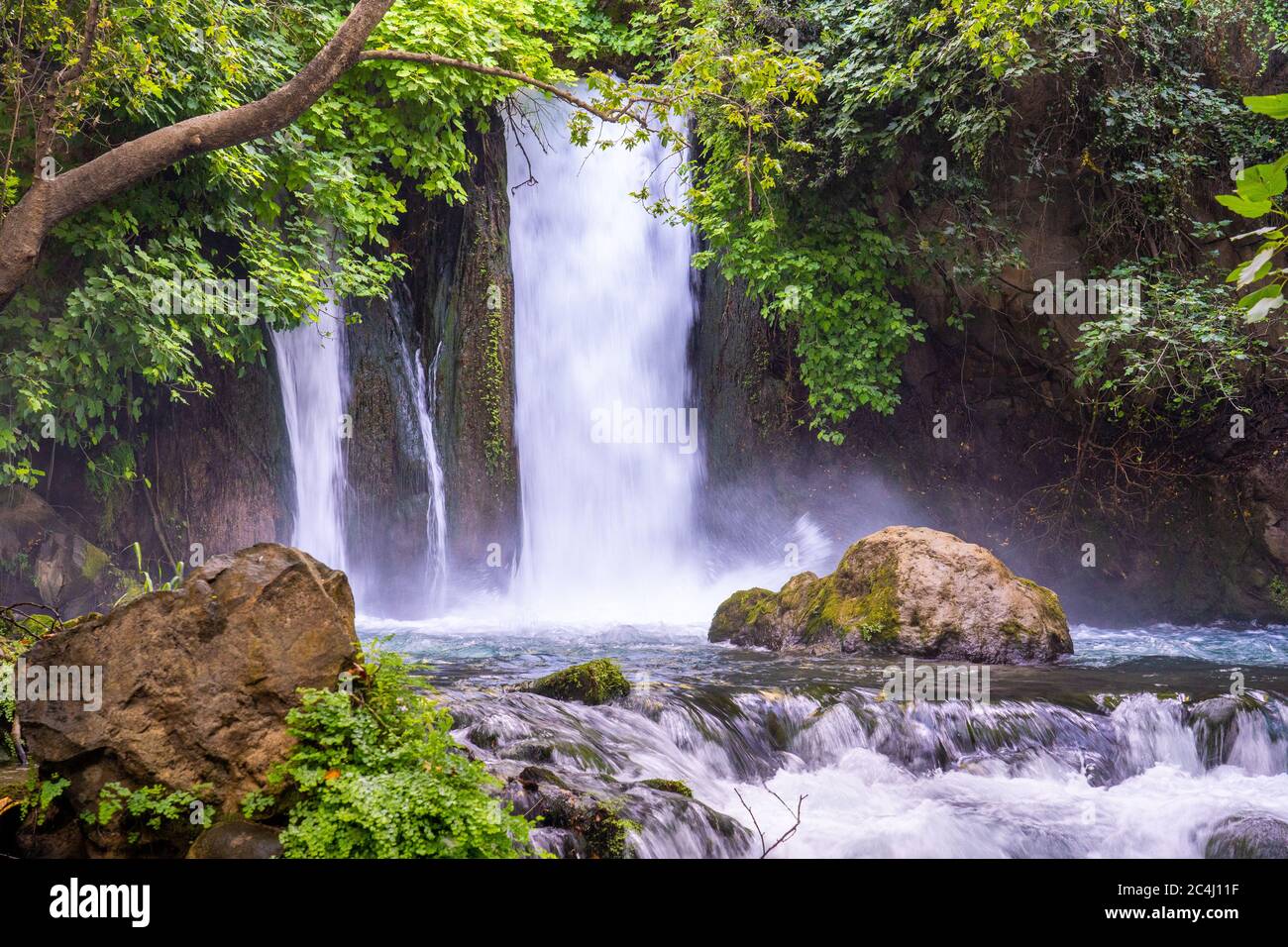 Hermon Stream - Banias Stream- ahal Hermon également connu sous le nom de Nahal Banias est une rivière dans le Golan Heights. C'est l'extrême est des trois principaux norther Banque D'Images