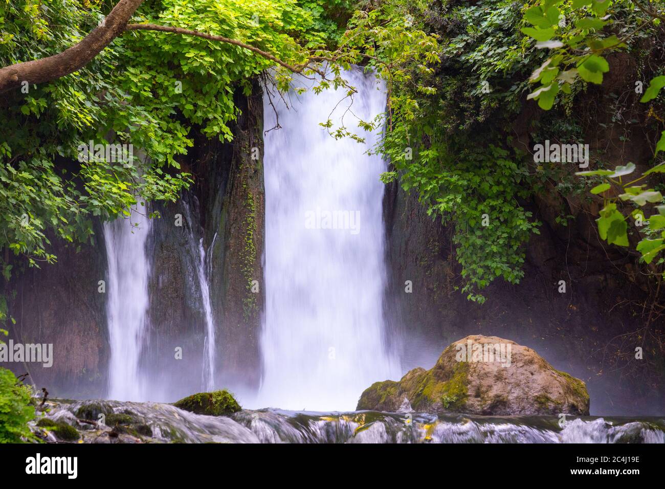 Hermon Stream - Banias Stream- ahal Hermon également connu sous le nom de Nahal Banias est une rivière dans le Golan Heights. C'est l'extrême est des trois principaux norther Banque D'Images