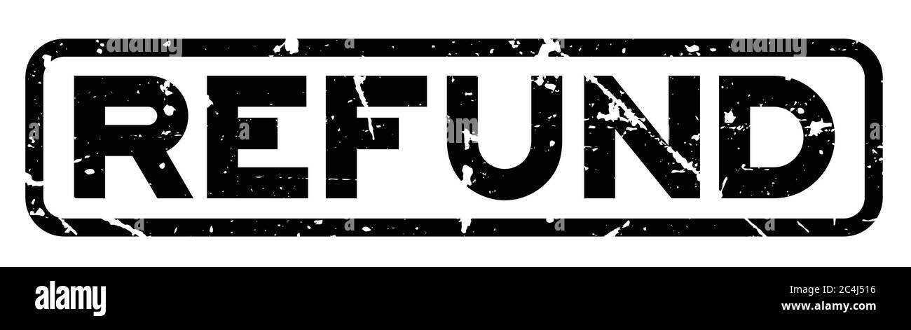 Grage noir mot de remboursement carré caoutchouc cachet sur fond blanc Illustration de Vecteur