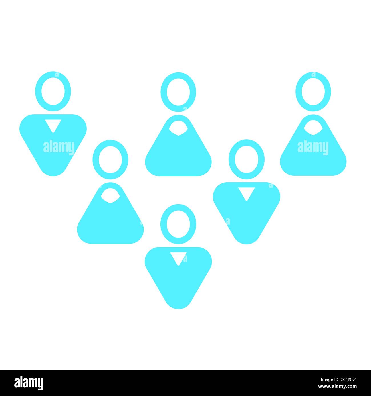 Icône utilisateur moderne - Groupe d'hommes et de femmes blancs mixtes Banque D'Images