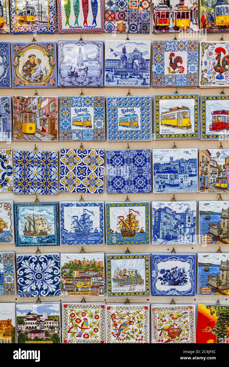 Portugal Lisbonne, carreaux peints Banque D'Images