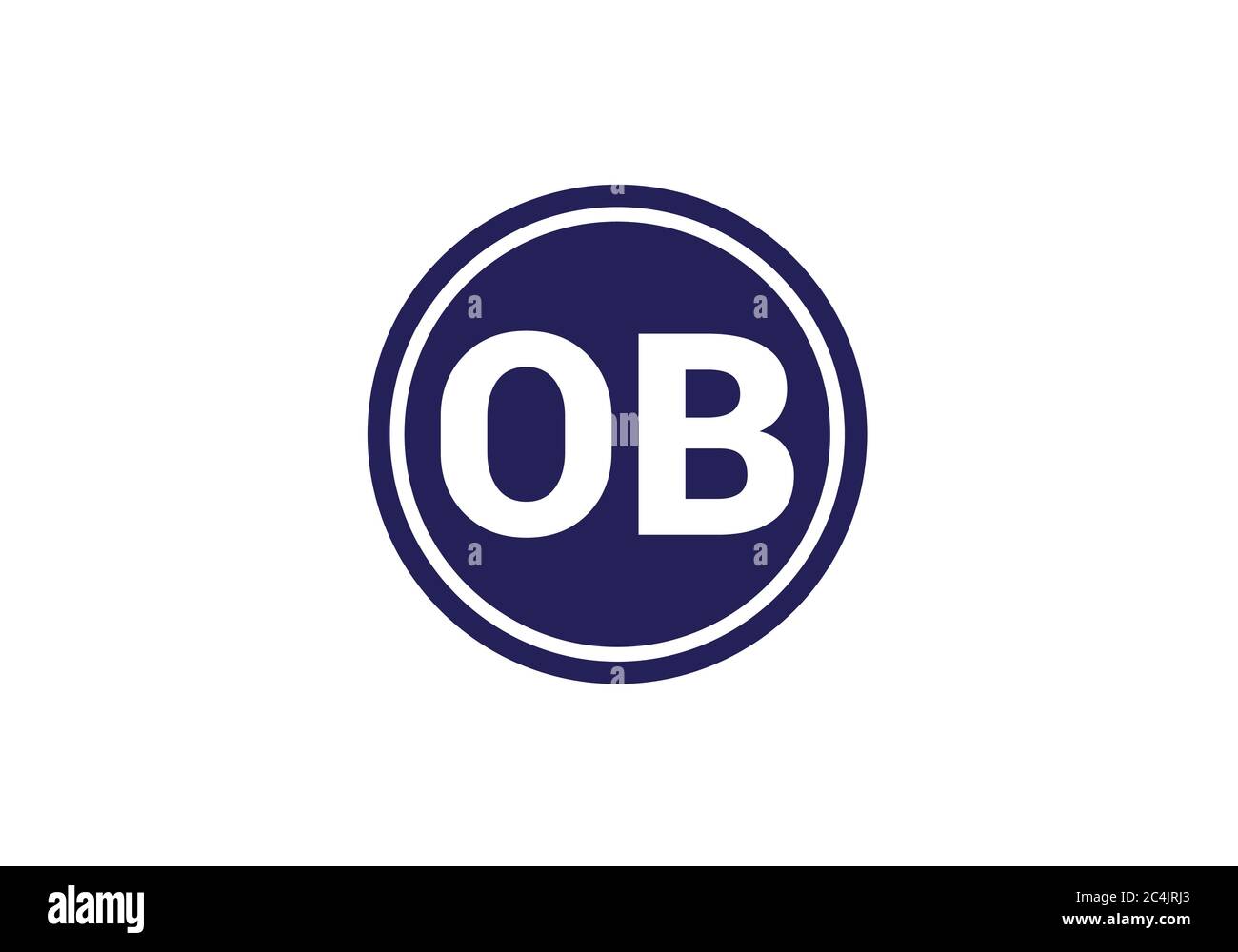 Modèle de vecteur de conception de logo de la lettre O B initiale du monogramme. O B logo lettre Illustration de Vecteur