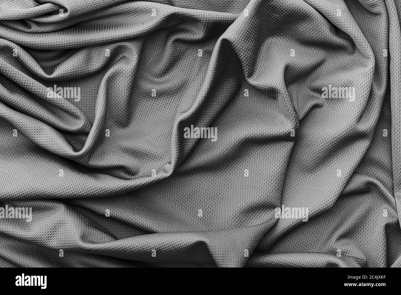 Tissu noir froissé en polyester Banque D'Images