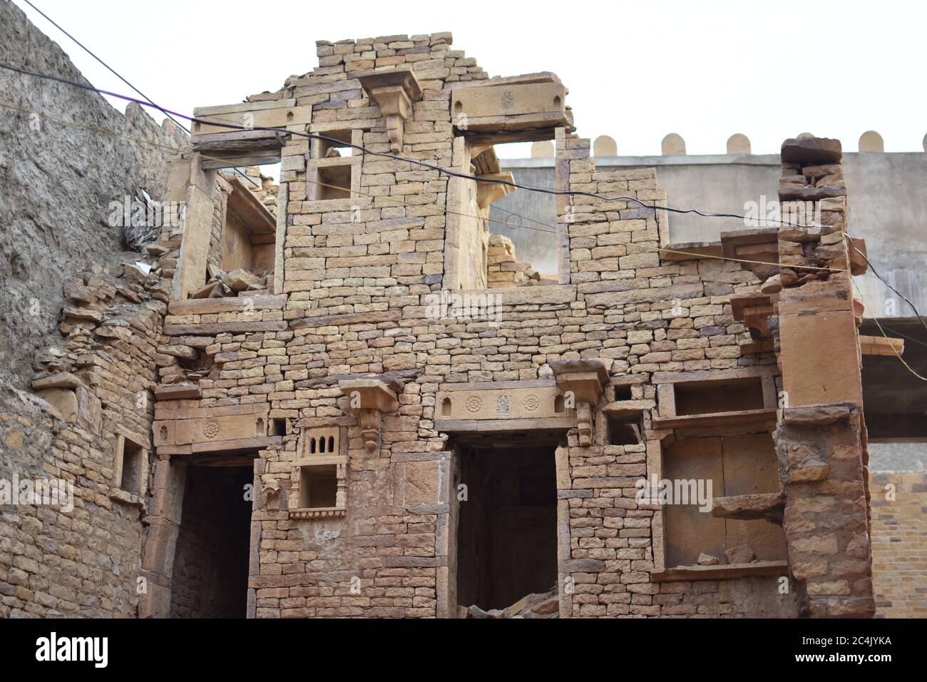 À l'intérieur du fort Jaisalmer qui émane de la lueur de grès jaune que la ville d'or Banque D'Images