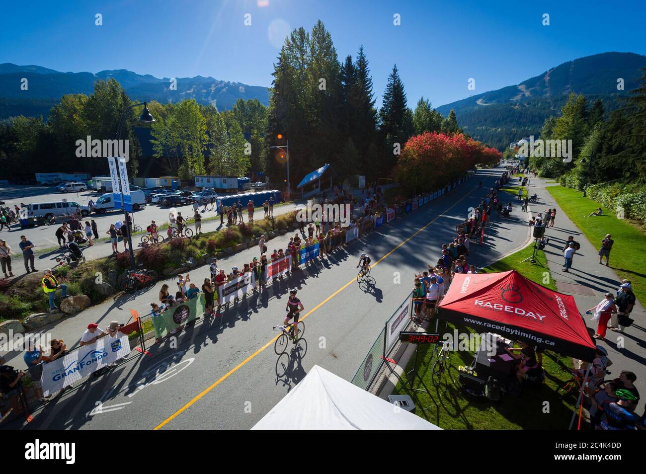 Whistler, C.-B., Canada : route RBC GranFondo de Vancouver à Whistler - photo Banque D'Images