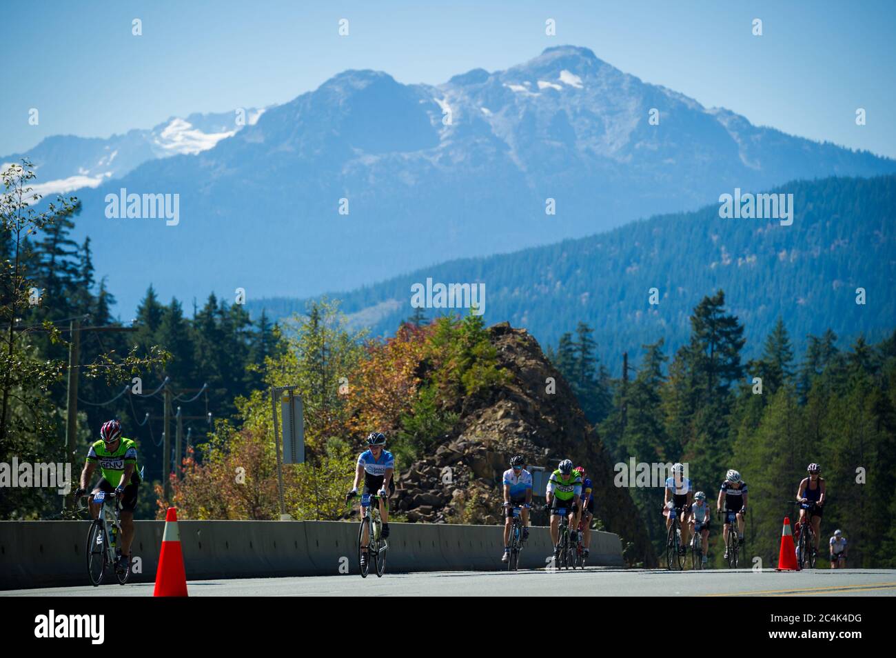 Whistler, C.-B., Canada : route RBC GranFondo de Vancouver à Whistler - photo Banque D'Images