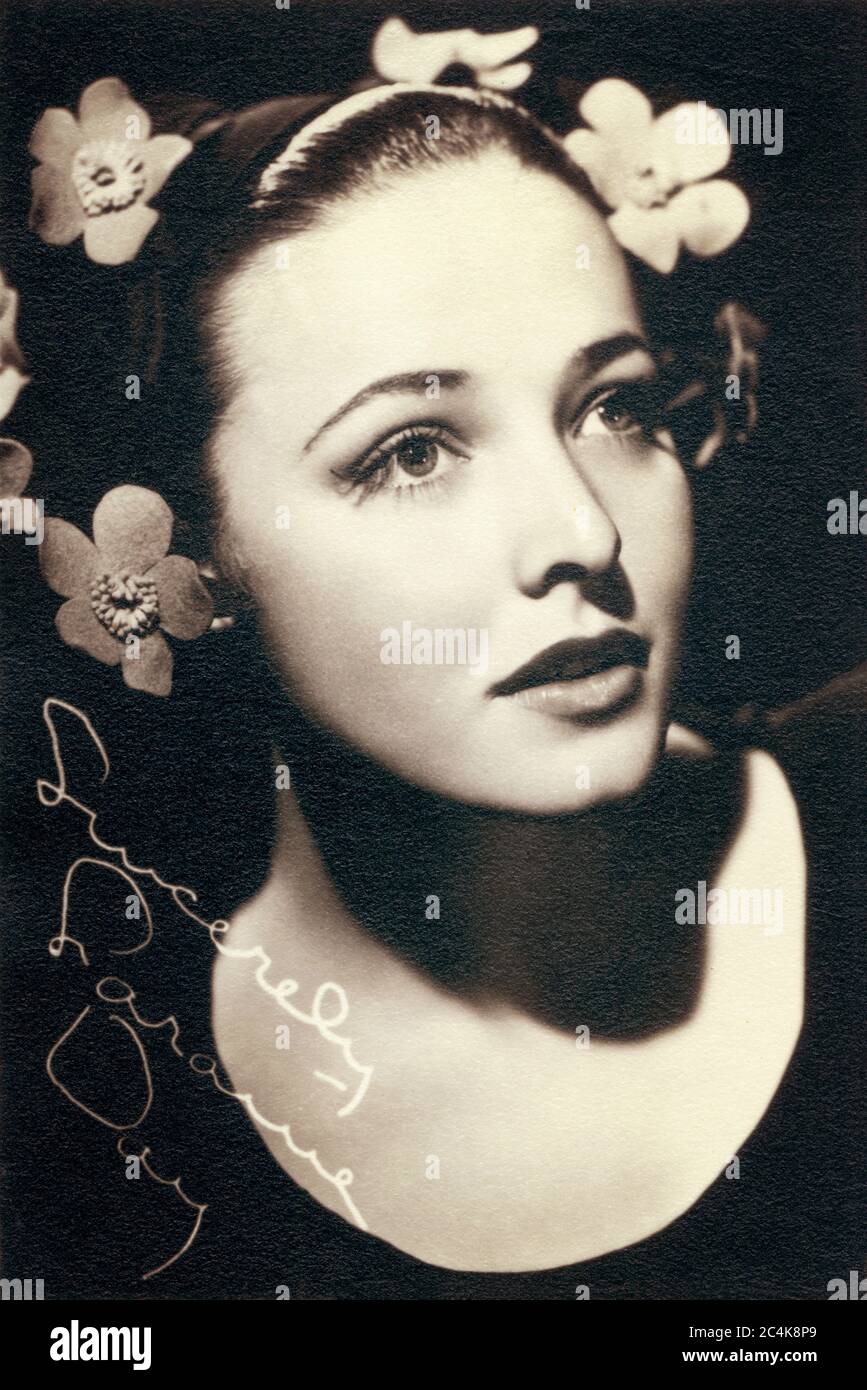 L'actrice américaine Lalaine Day (1920-2007), Portrait de la publicité tête et épaules, début des années 1940 Banque D'Images