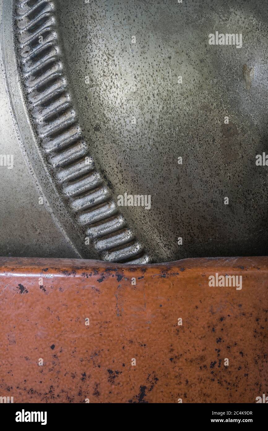 Détail d'un lave-linge historique. Banque D'Images