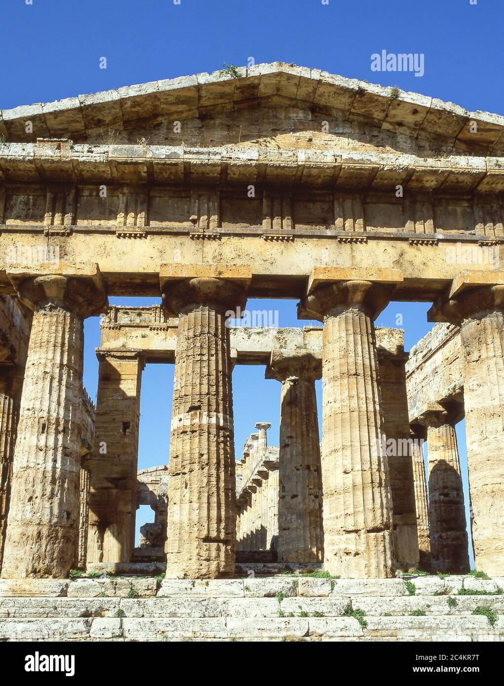 Temple grec de Hera II, Paestum, province de Salerne, région de Campanie, Italie Banque D'Images