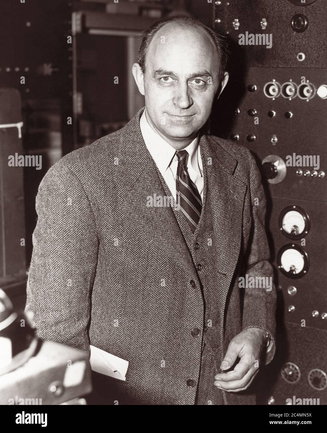 Enrico Fermi (1901-1954) était un physicien américain-naturalisés et qui a créé le premier réacteur nucléaire, le Chicago Pile-1, et a été appelé le 'architecte de l'ère nucléaire' et 'architecte de la bombe atomique". Banque D'Images