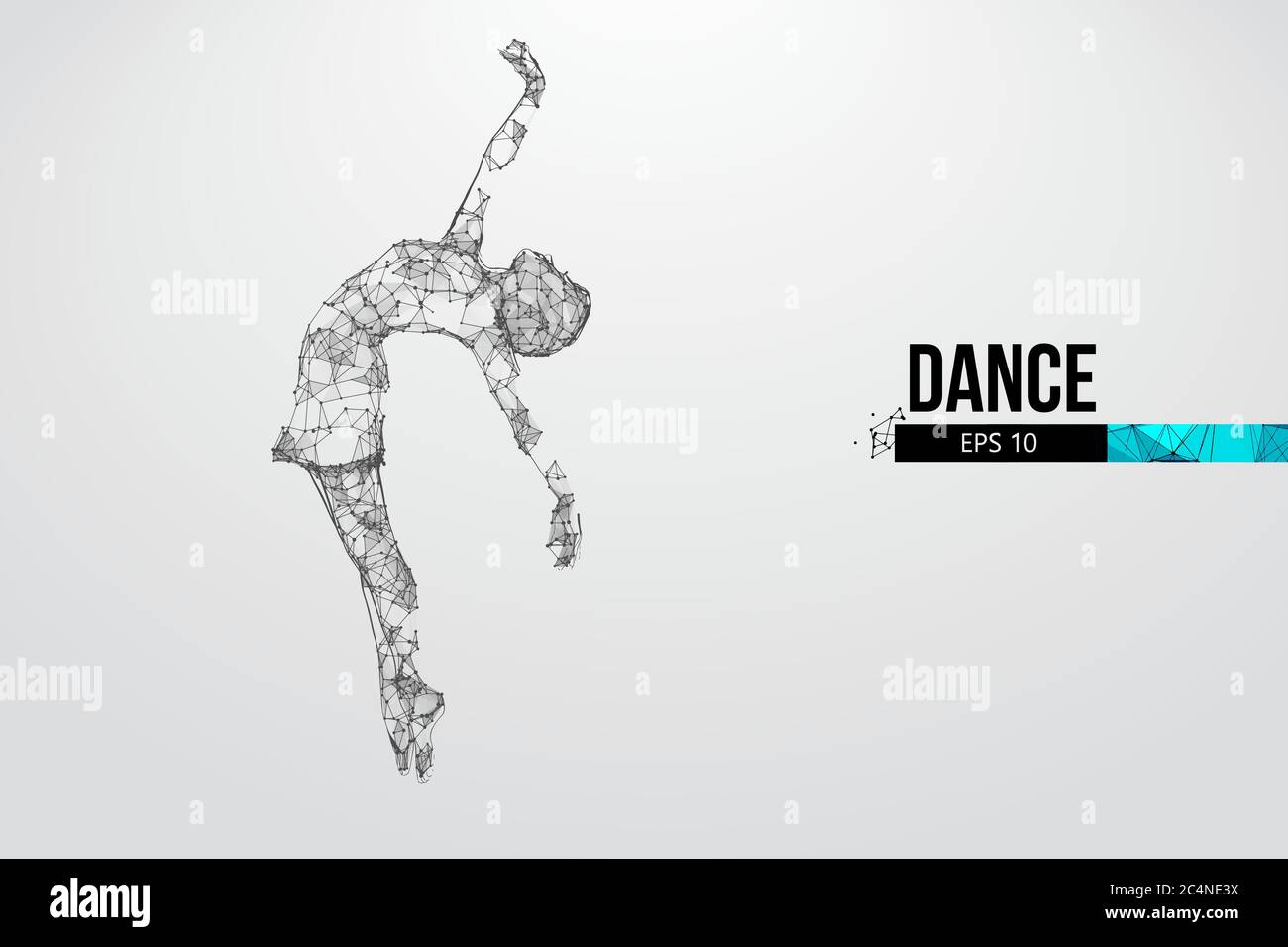 Silhouette abstraite d'une femme dansante en filaire. Danseuse, fille, ballerine sur fond blanc. Illustration vectorielle. Illustration de Vecteur