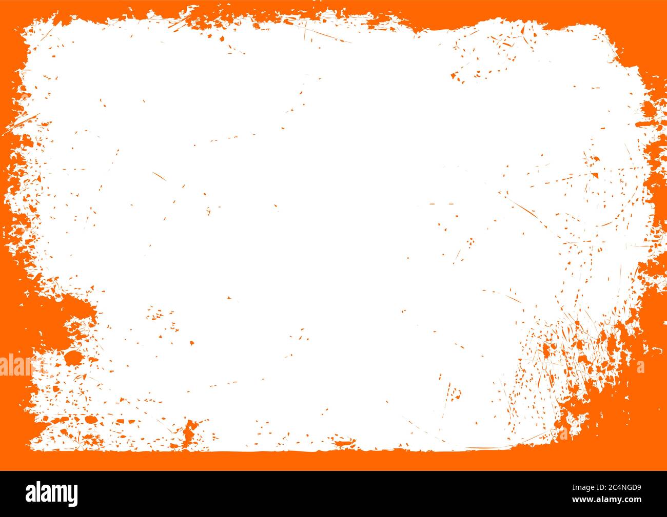 Fond blanc horizontal d'Halloween vierge avec bordure orange Illustration de Vecteur