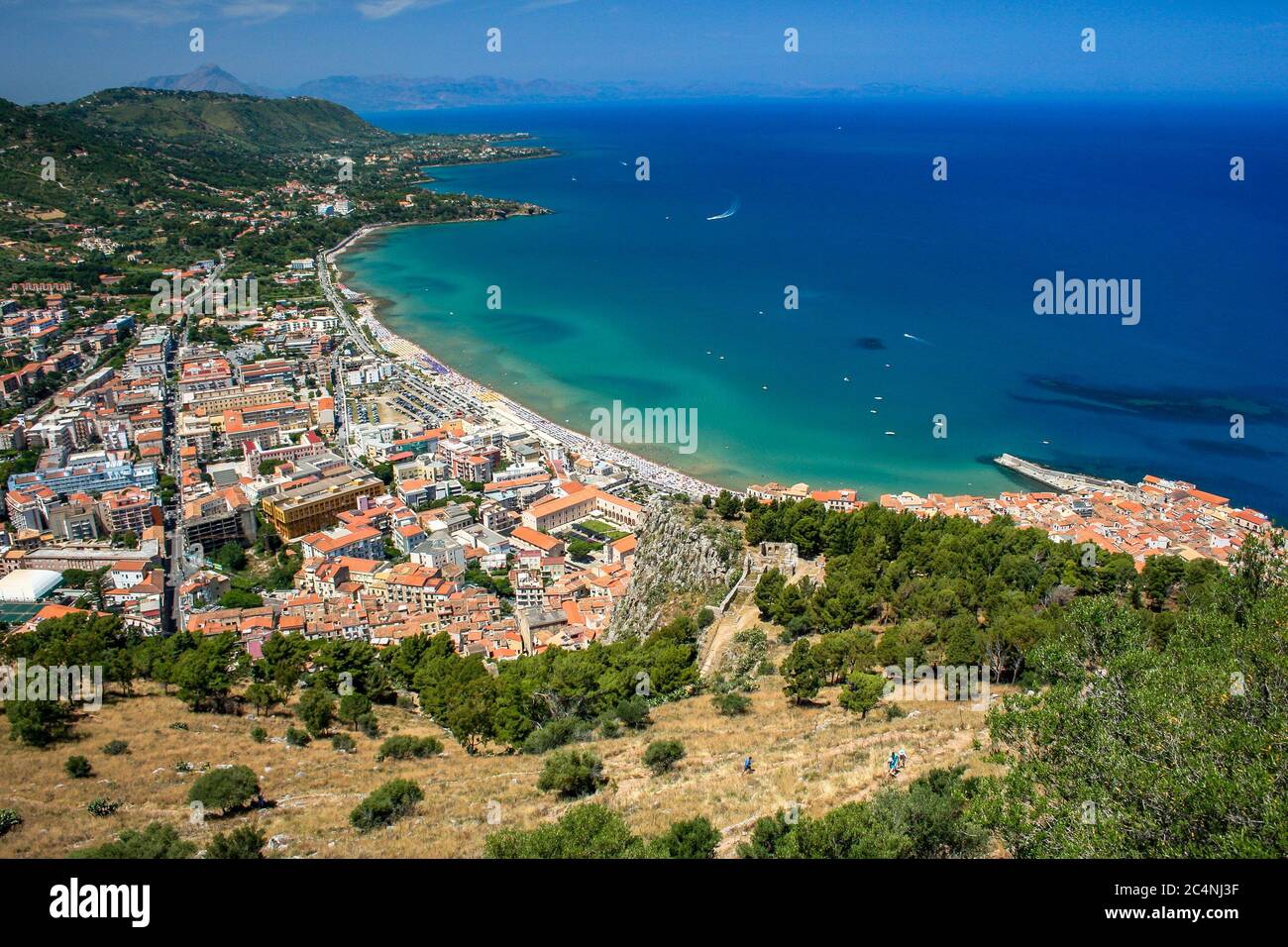 Plage de Cefalu (Sicile / Italie) Banque D'Images