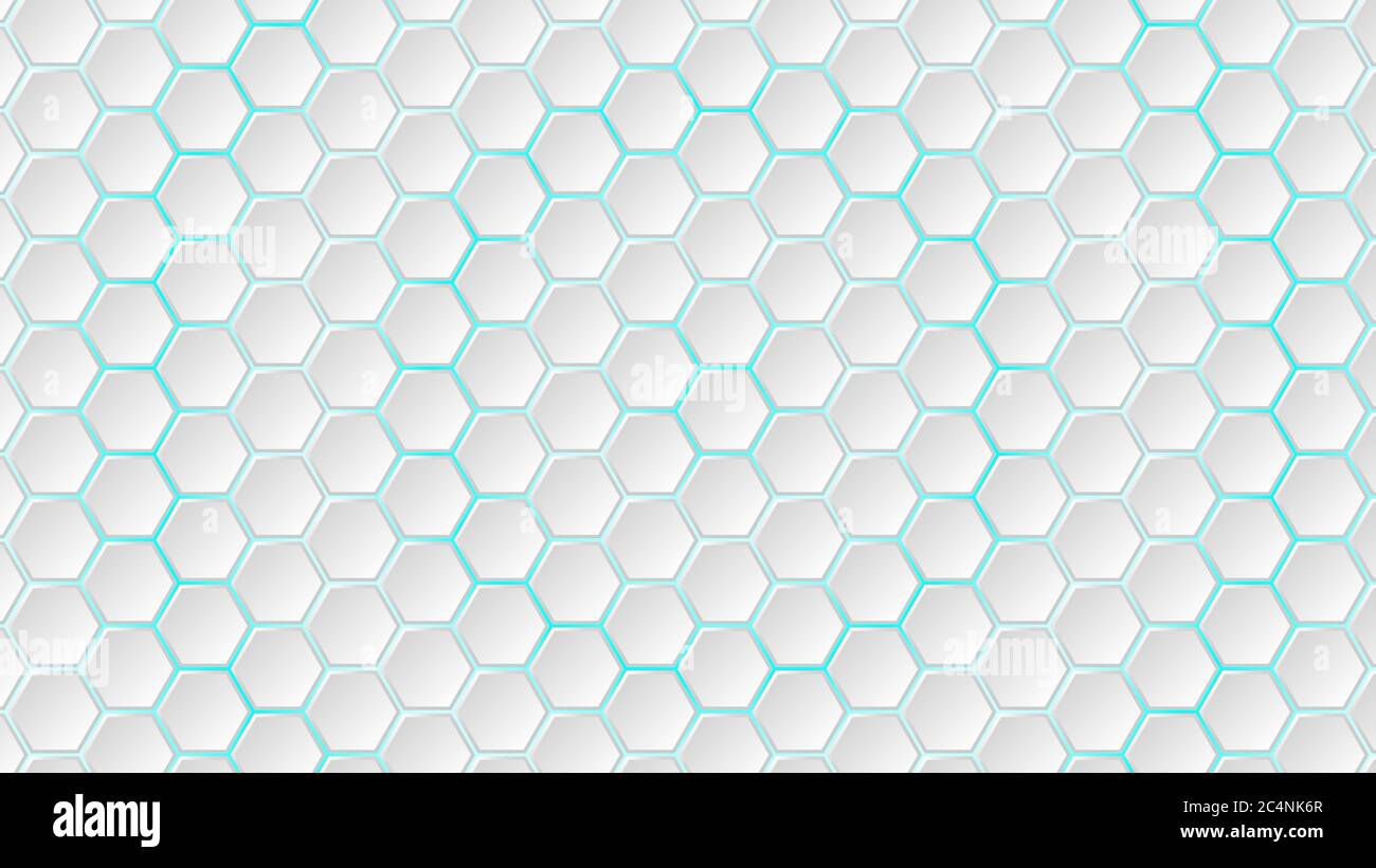 Arrière-plan abstrait de carreaux blancs hexagonaux avec des espaces bleu clair entre eux Illustration de Vecteur