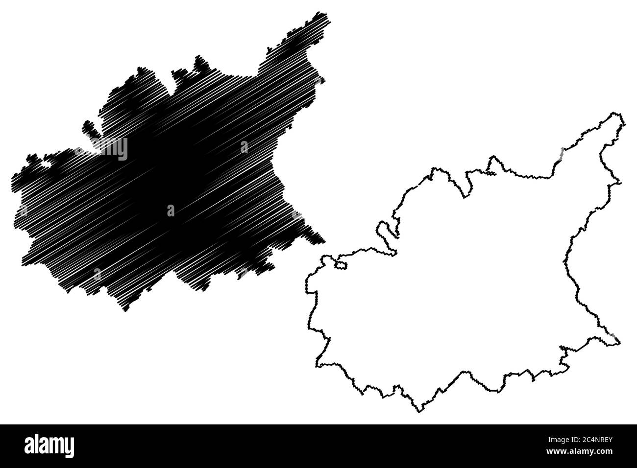 Département des Alpes-de-haute-Provence (France, République française, Provence-Alpes-Côte d'Azur) carte illustration vectorielle, scribble sketch Alpes de haute Illustration de Vecteur