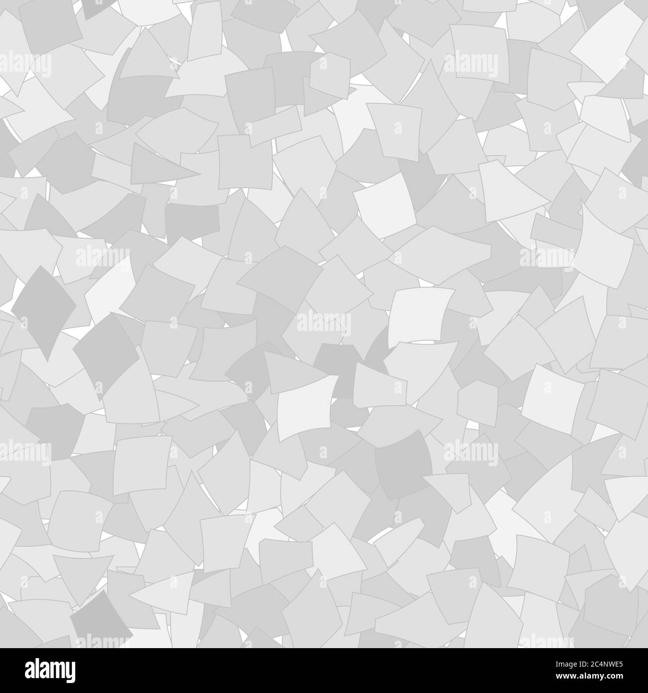 Motif abstrait sans couture de gros morceaux de papier de différentes tailles, en blanc et gris Illustration de Vecteur