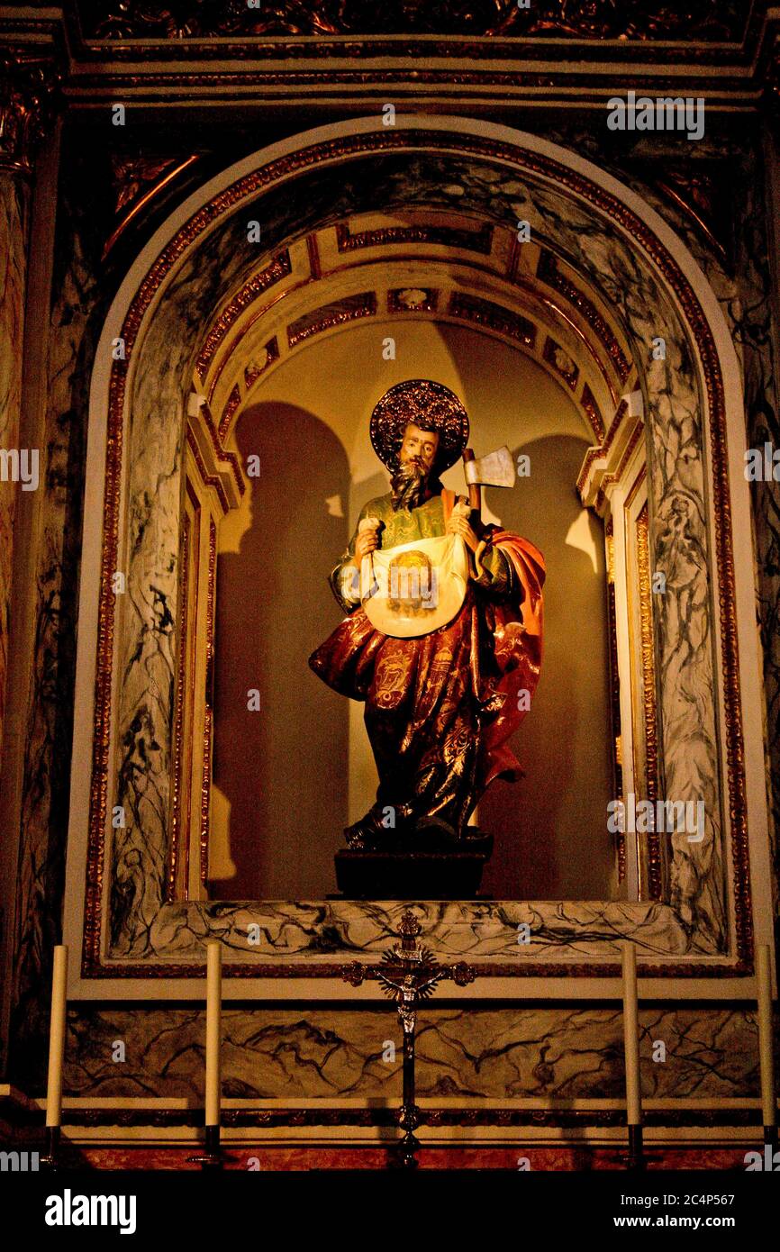 València, Comunidad Valenciana, Espagne. San Nicolás de Bari et San Pedro Mártir est une église paroissiale catholique romaine de style gothique de Valence (Espagne). Saint Judas Thaddeus Capel (Capilla de San Judas Tadeo). Banque D'Images València, Comunidad Valenciana, Espagne. San Nicolás de Bari et San Pedro Mártir est une église paroissiale catholique romaine de style gothique de Valence (Espagne). Saint Judas Thaddeus Capel (Capilla de San Judas Tadeo). Banque D'Images