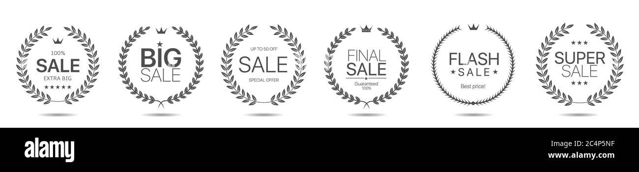 Couronne de laurier icons Illustration de Vecteur