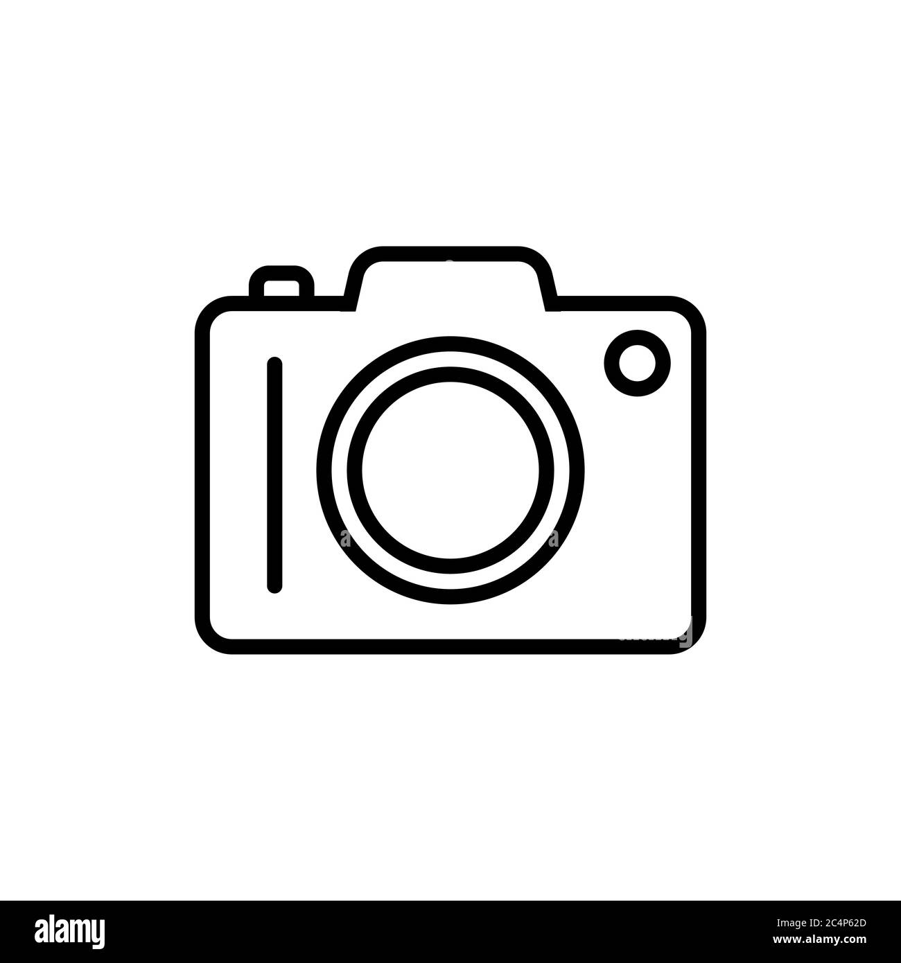 Icône de ligne de caméra sur fond blanc Illustration de Vecteur