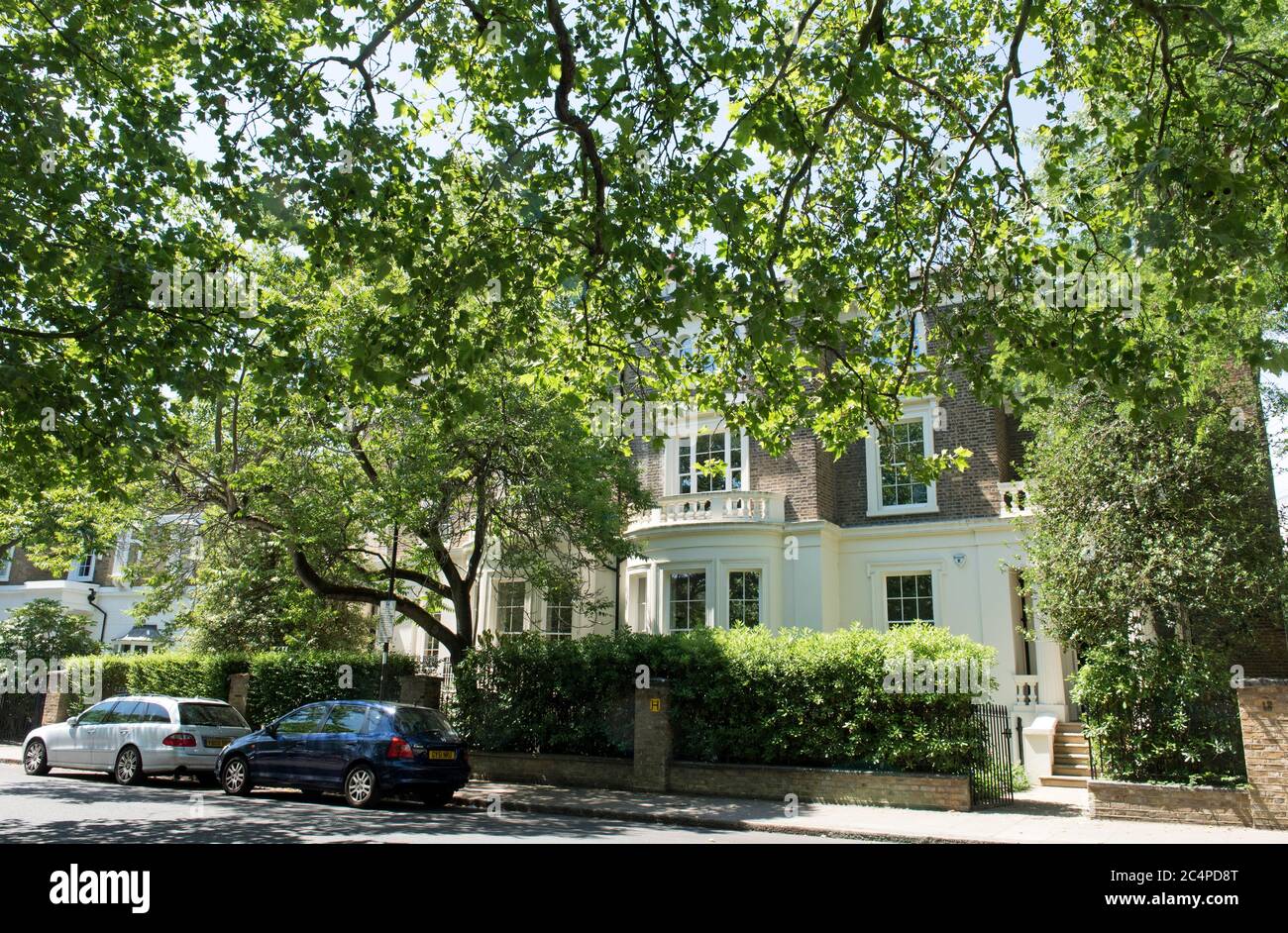 Villa jumelée victorienne gentrifiée Highbury Crescent, Highbury Fields Highbury, London Borough of Islington Banque D'Images