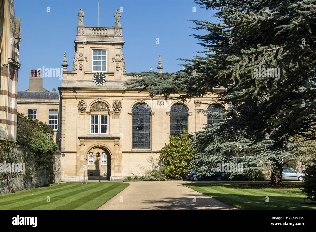 Clocktower et quadrilatère, Balliol College, Université d'Oxford. Banque D'Images