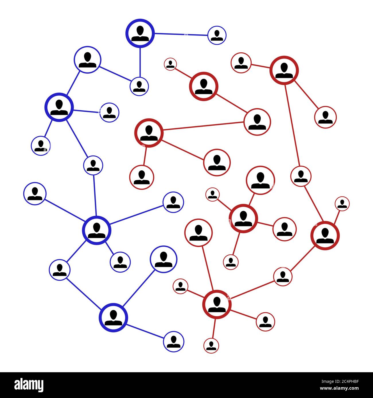 Réseau de connexion, communauté sociale Internet mondiale. Illustration de la société web avec vecteur d'avatar humain Illustration de Vecteur