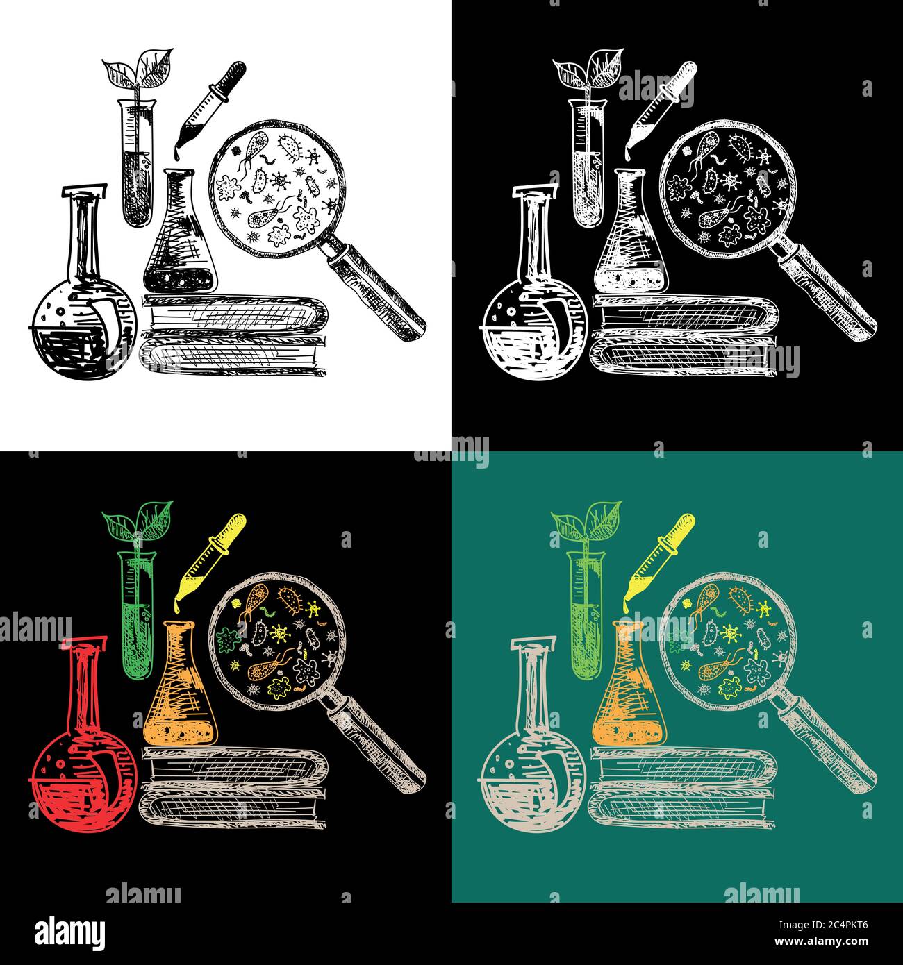 Composition de l'équipement pédagogique et scientifique de laboratoire Illustration de Vecteur